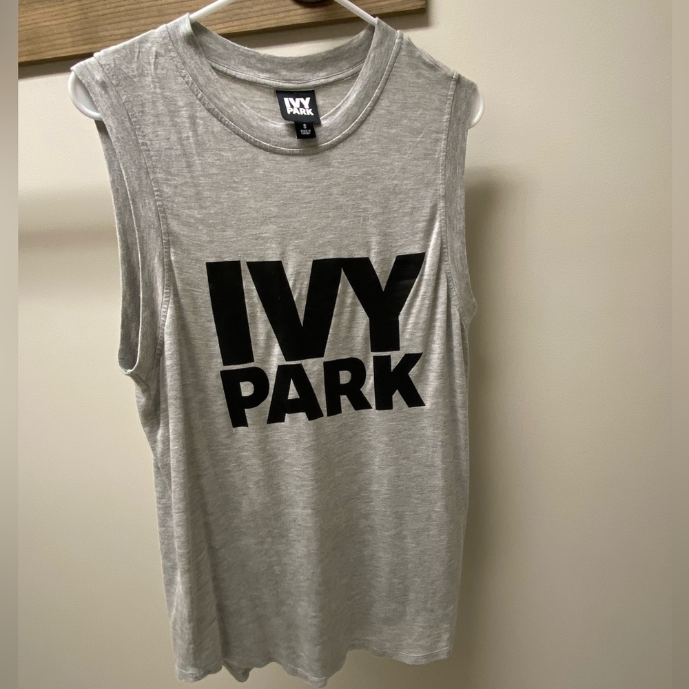 Ivy Park Logo Tank Top in Light Grey Marl